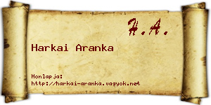 Harkai Aranka névjegykártya